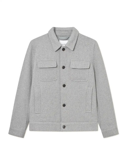 Les Deux Wolljacke Nash Twill in der Farbe Grey Melange