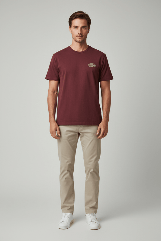 Les Deux Worldwide T-Shirt Chocolate Truffle Red – Herren T-Shirt