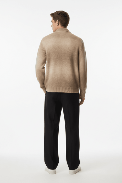 Les Deux Zipper Cardigan Gannon Gradient - Prairie Sand