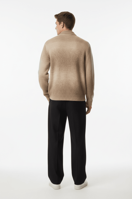 Les Deux Zipper Cardigan Gannon Gradient - Prairie Sand