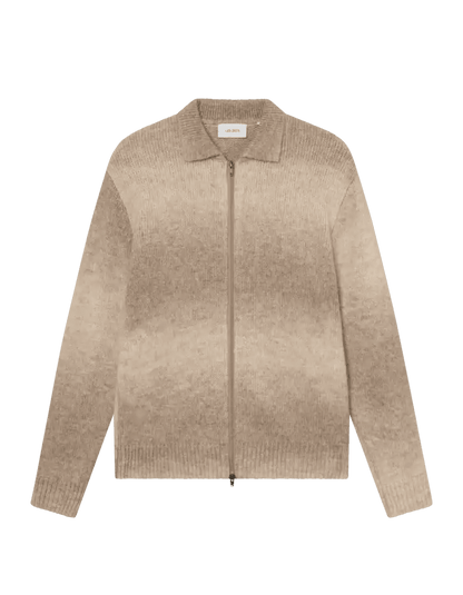 Les Deux Zipper Cardigan Gannon Gradient - Prairie Sand