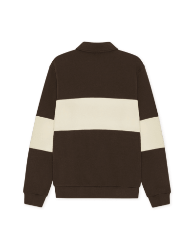 Les Deux Zipper Rugby Sweatshirt Molé Braun – Herren Sweatshirt
