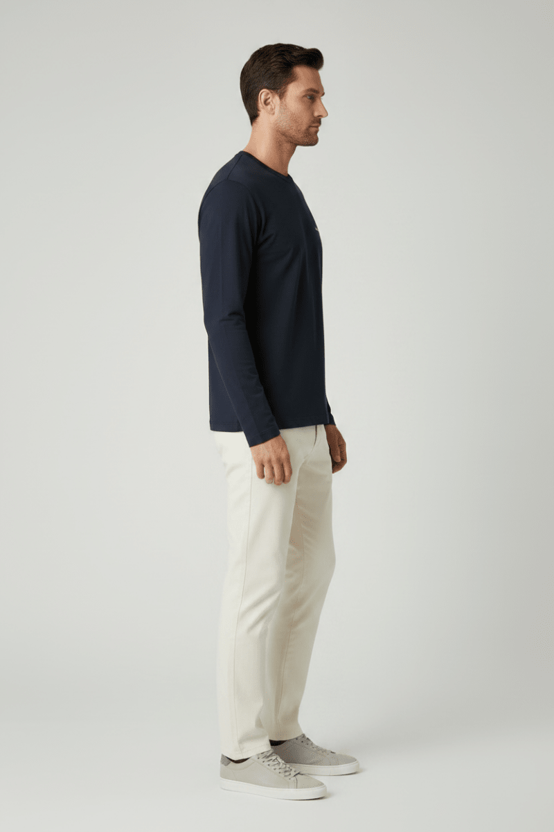 Marc O'Polo Longsleeve Herren – Logo, Blau