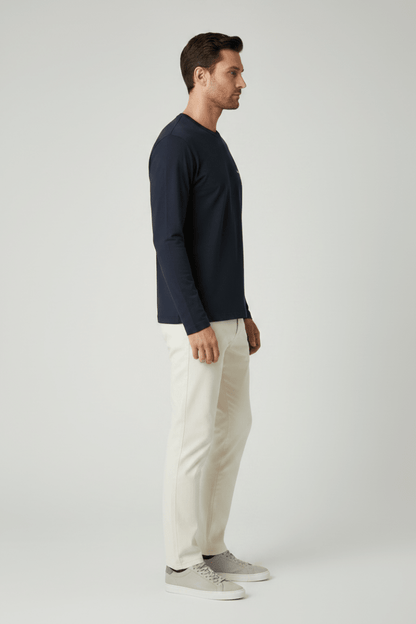 Marc O'Polo Longsleeve Herren – Logo, Blau