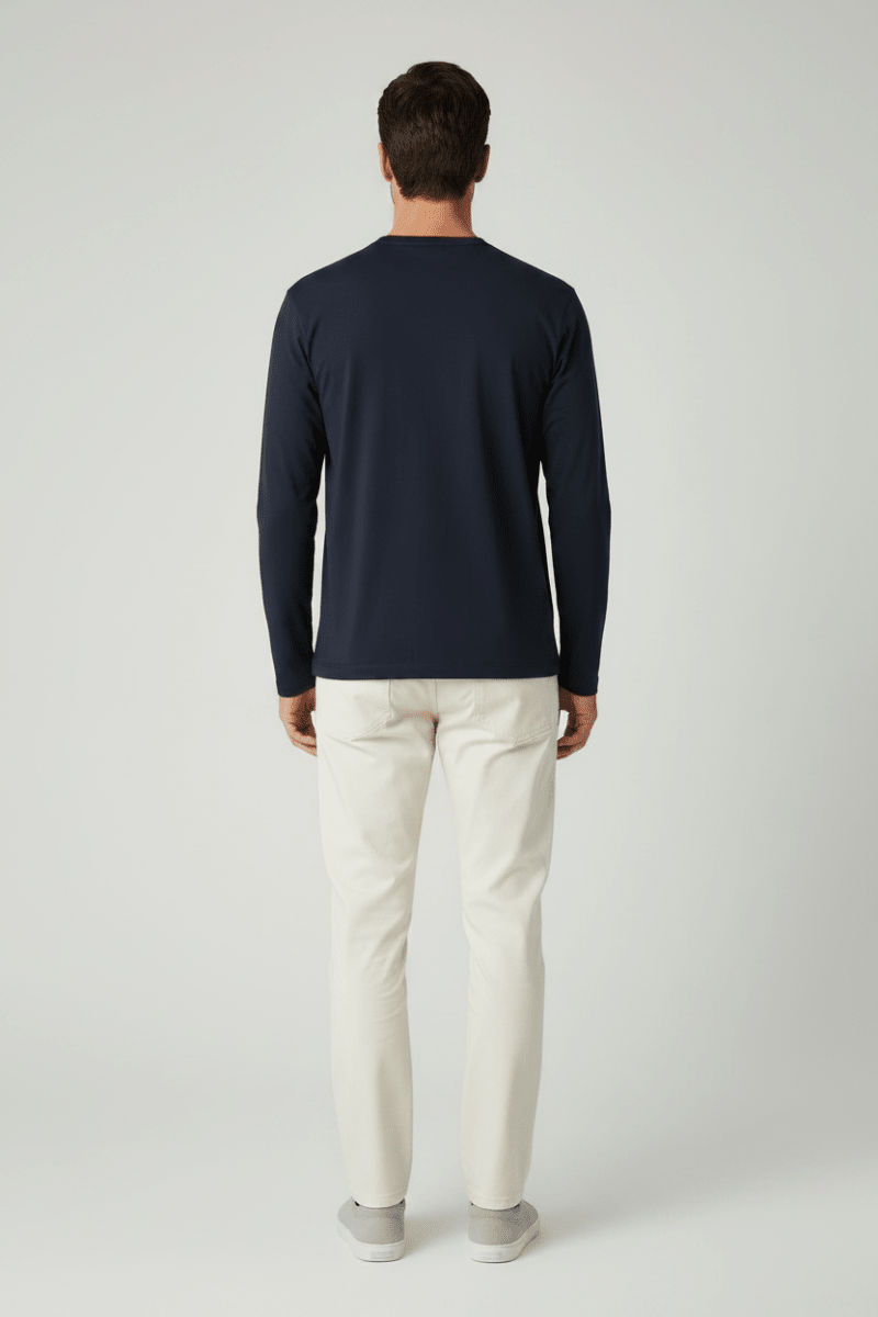 Marc O'Polo Longsleeve Herren – Logo, Blau