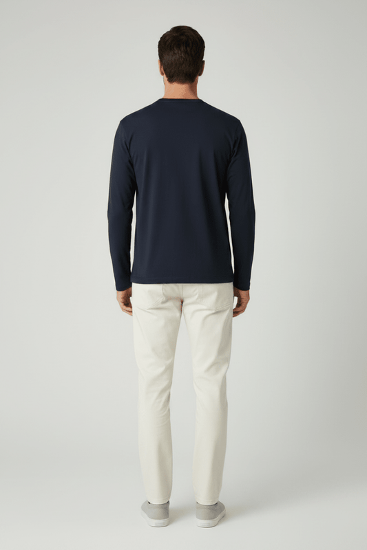 Marc O'Polo Longsleeve Herren – Logo, Blau
