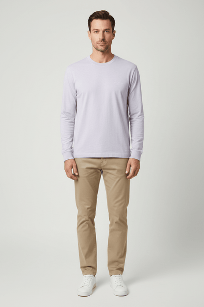 Marc O'Polo Longsleeve Herren – Slub-Jersey, Lila