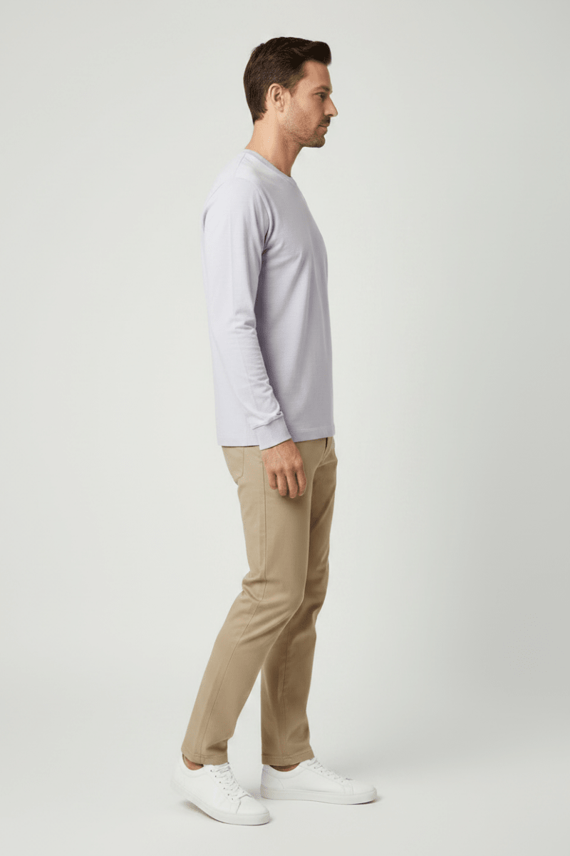 Marc O'Polo Longsleeve Herren – Slub-Jersey, Lila