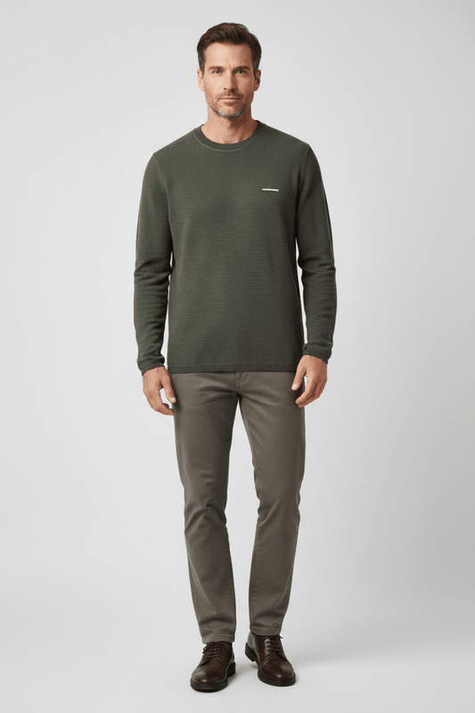 Marc O'Polo Pullover Herren – Ottoman-Strick, Grau