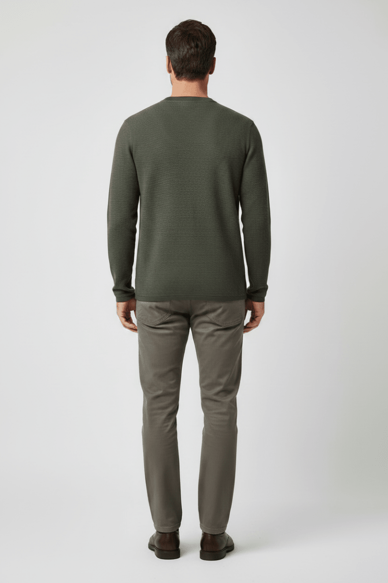 Marc O'Polo Pullover Herren – Ottoman-Strick, Grau
