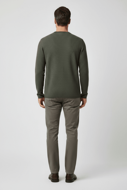 Marc O'Polo Pullover Herren – Ottoman-Strick, Grau