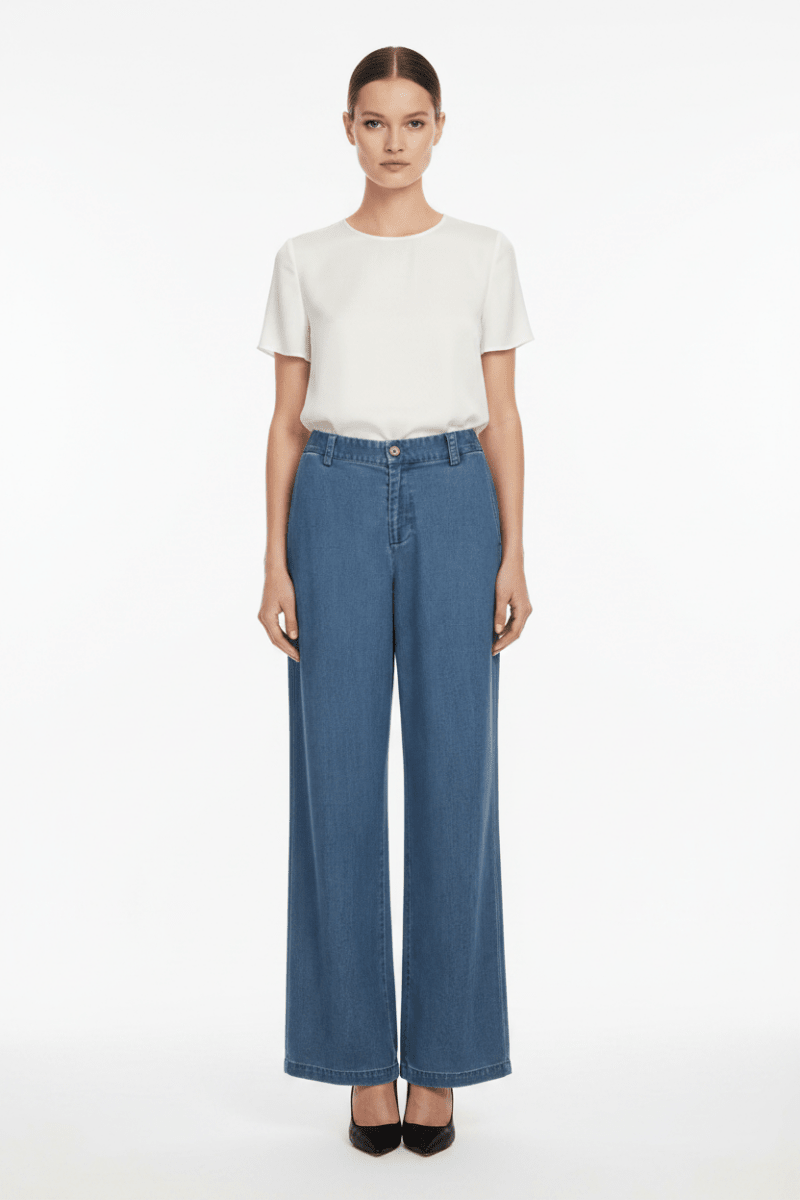 Mos Mosh Hose Straight Fit in Blau
