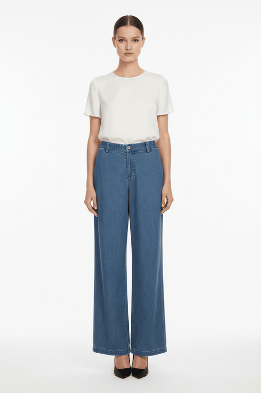 Mos Mosh Hose Straight Fit in Blau