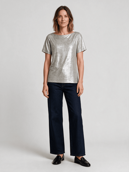 Mos Mosh Metallic-Shirt Niva Kurzarm Silber