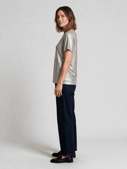 Mos Mosh Metallic-Shirt Niva Kurzarm Silber