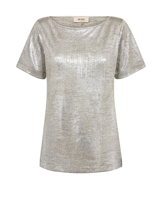 Mos Mosh Metallic-Shirt Niva Kurzarm Silber