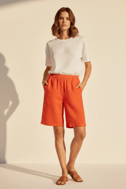 Mos Mosh MMEmmie leinen Bermuda Shorts in der Farbe Spicy Orange