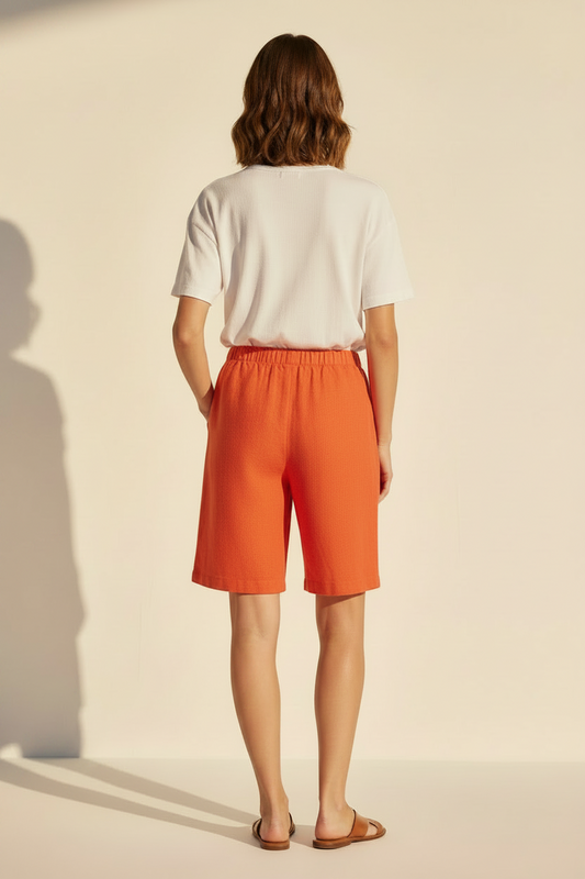 Mos Mosh MMEmmie leinen Bermuda Shorts in der Farbe Spicy Orange