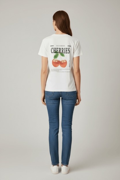 Mos Mosh MMLail O-SS Cherry Tee in deer Farbe White
