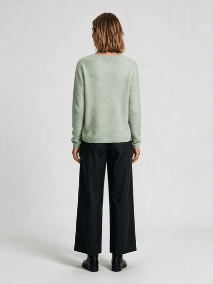 Mos Mosh MMMape Sophia V-Neck Knit in der Farbe Frosty Green