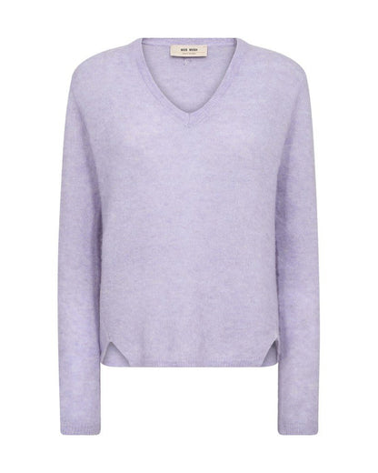 Mos Mosh MMMape Sophia V-Neck Knit in der Farbe Violet Tulip