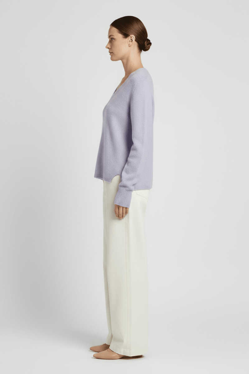 Mos Mosh MMMape Sophia V-Neck Knit in der Farbe Violet Tulip