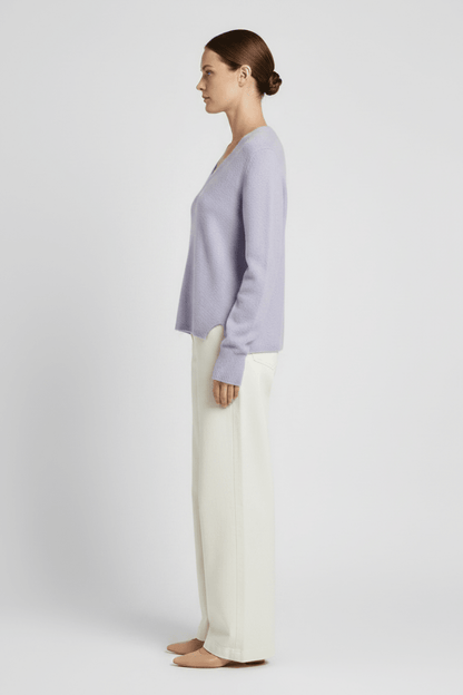 Mos Mosh MMMape Sophia V-Neck Knit in der Farbe Violet Tulip