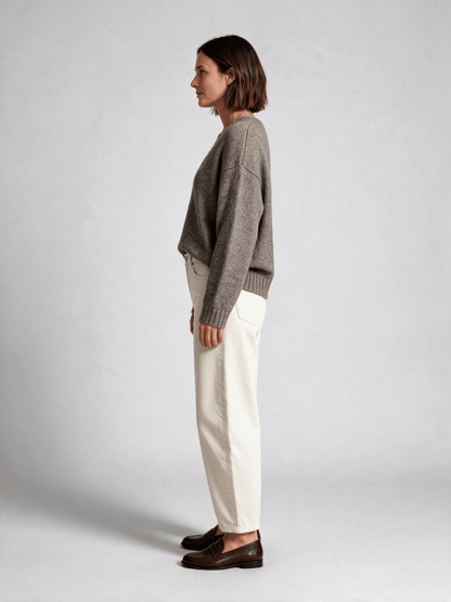 Mos Mosh Strickpullover Welma Glam V-Ausschnitt Dunkelgrau Meliert