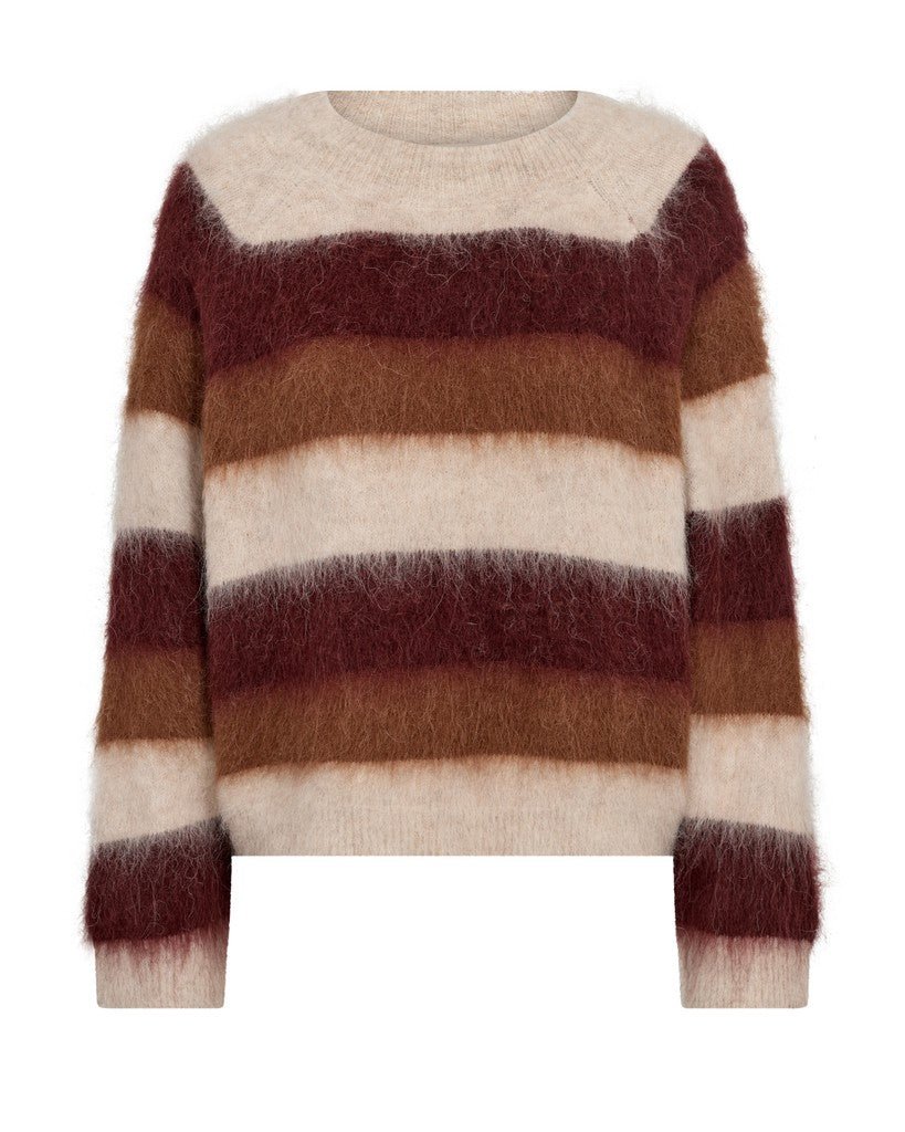 Mos Mosh Suvi Gestreifter Strickpullover in Rostbraun