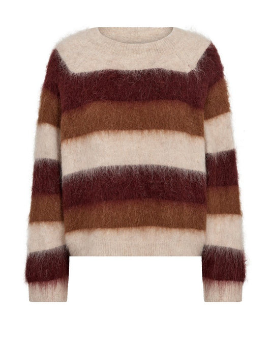 Mos Mosh Suvi Gestreifter Strickpullover in Rostbraun
