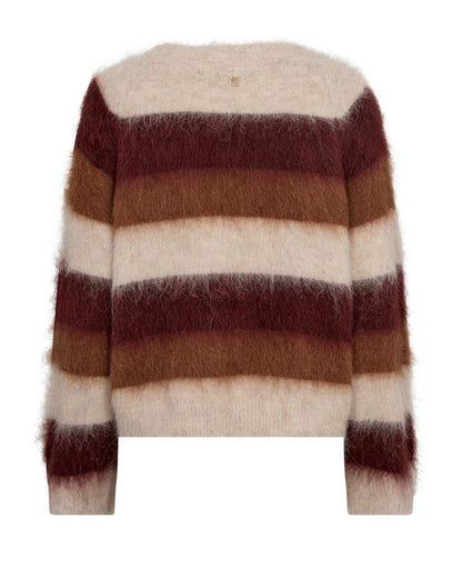 Mos Mosh Suvi Gestreifter Strickpullover in Rostbraun