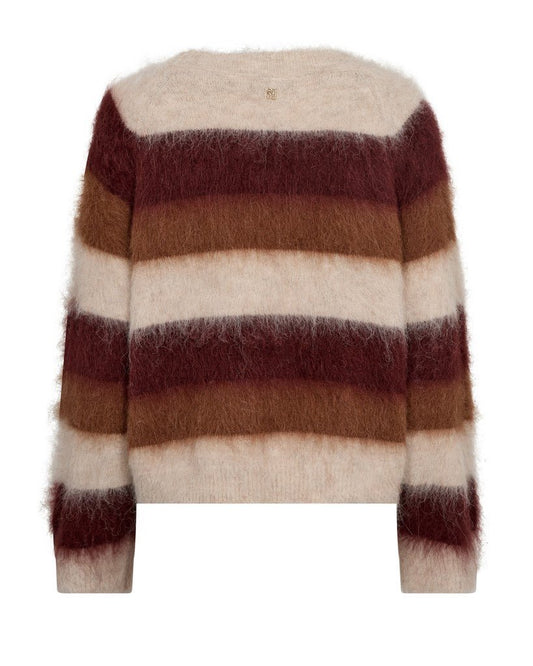 Mos Mosh Suvi Gestreifter Strickpullover in Rostbraun