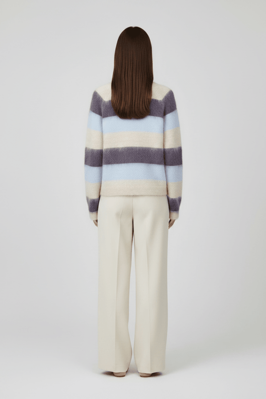 Mos Mosh Suvi Gestreifter Strickpullover in Traubenlila