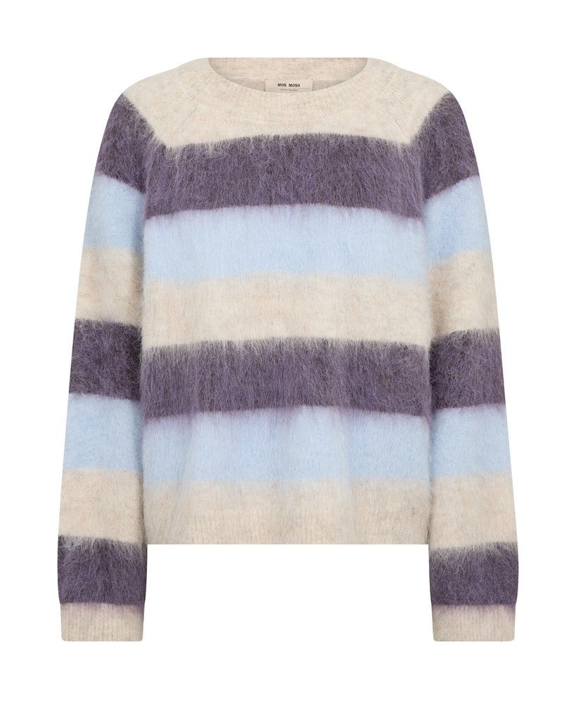 Mos Mosh Suvi Gestreifter Strickpullover in Traubenlila