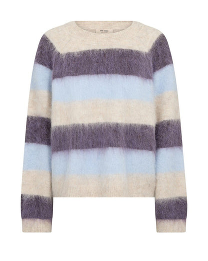 Mos Mosh Suvi Gestreifter Strickpullover in Traubenlila