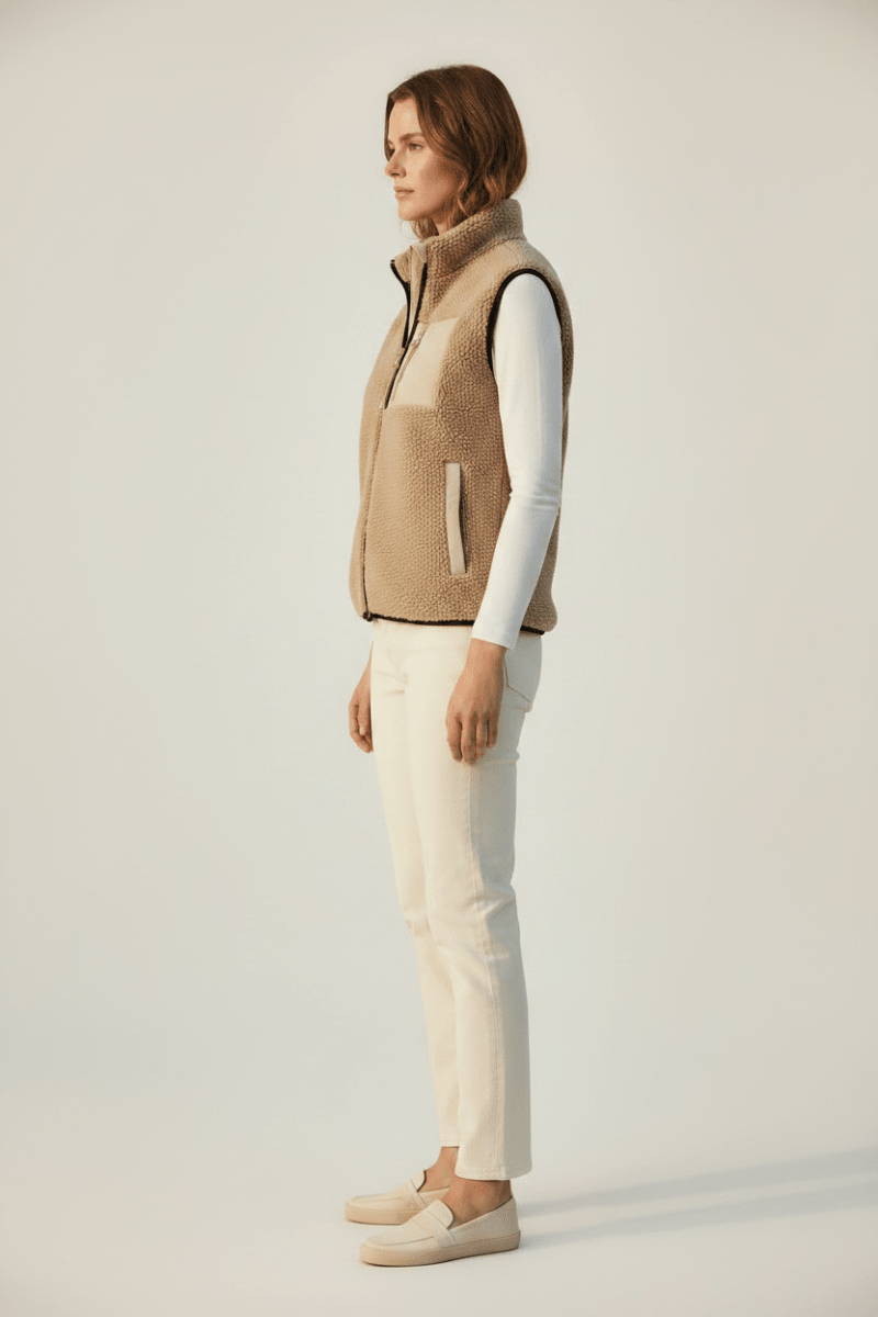 Mos Mosh Teddy Vest Rowe Eli in deMr Farbe Feather Grey