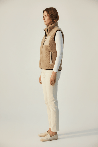 Mos Mosh Teddy Vest Rowe Eli in deMr Farbe Feather Grey