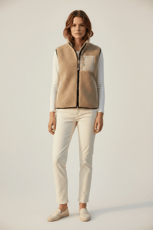 Mos Mosh Teddy Vest Rowe Eli in deMr Farbe Feather Grey
