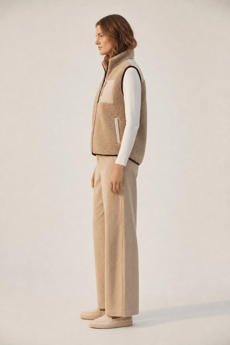 Mos Mosh Teddy Vest Rowe Eli in der Farbe Feather Grey