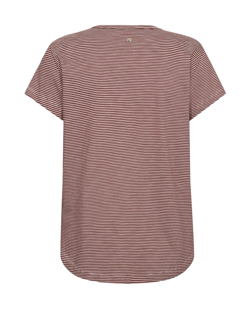 Mos Mosh Tees Camp O - SS Stripe Tee Regular in Cowhide