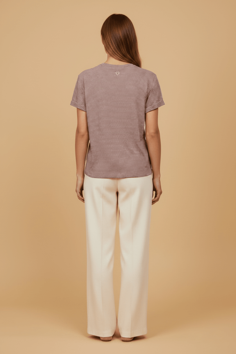 Mos Mosh Tees Camp O-SS Stripe Tee Regular in Cowhide