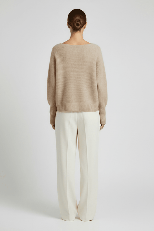 Mos Mosh Thora Boatneck Strickpullover in Federgrau
