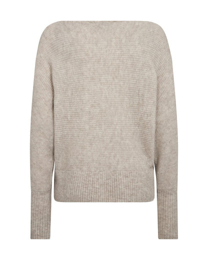 Mos Mosh Thora Boatneck Strickpullover in Federgrau