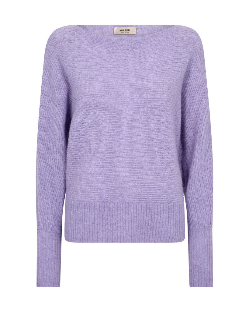 Mos Mosh Thora Boatneck Strickpullover in Tulpenviolett