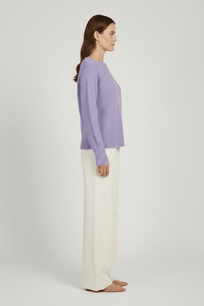 Mos Mosh Thora Boatneck Strickpullover in Tulpenviolett
