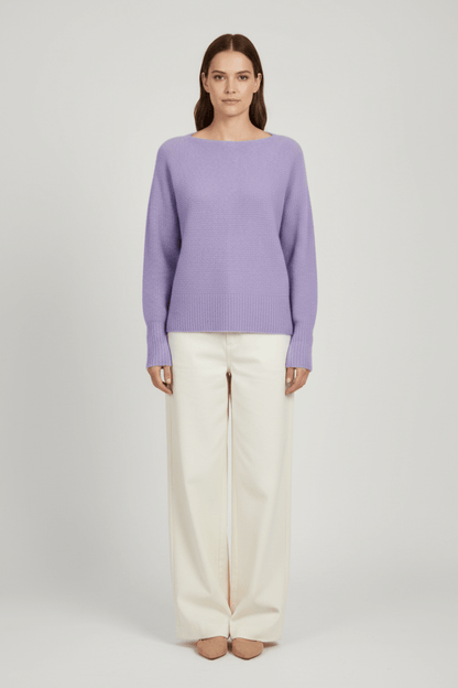 Mos Mosh Thora Boatneck Strickpullover in Tulpenviolett