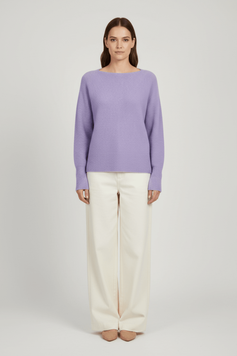 Mos Mosh Thora Boatneck Strickpullover in Tulpenviolett