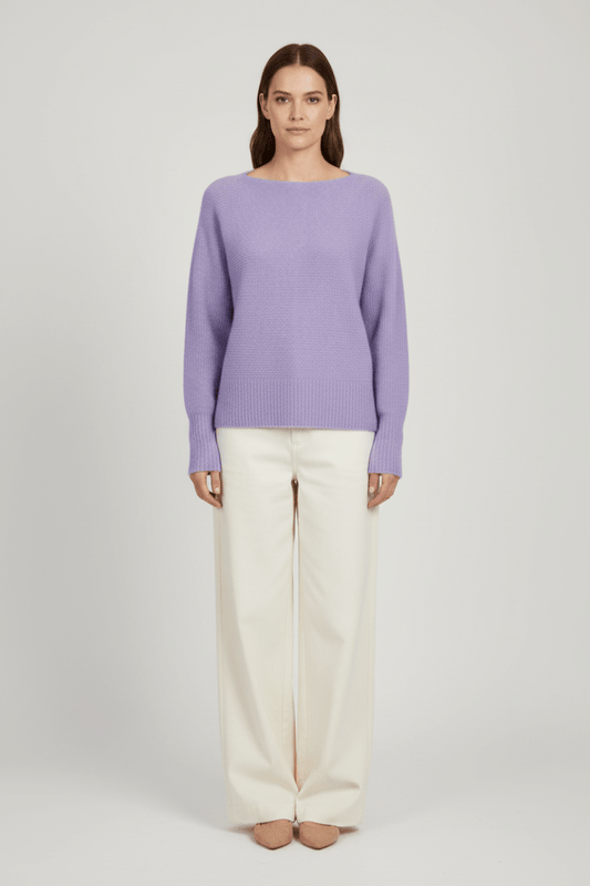 Mos Mosh Thora Boatneck Strickpullover in Tulpenviolett