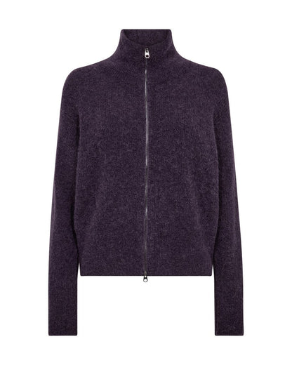 Mos Mosh Thora Strickjacke mit Reißverschluss in Traubenlila