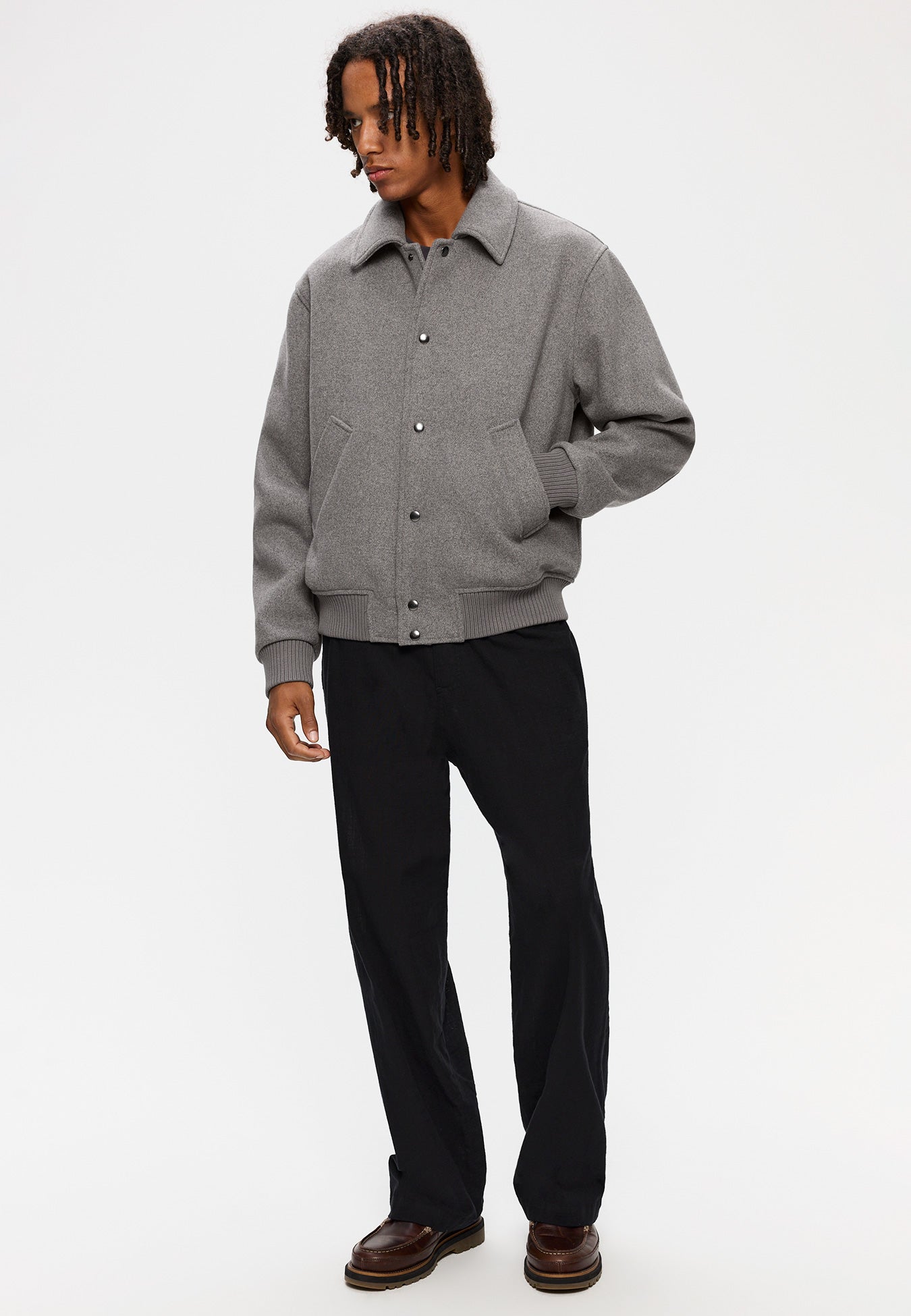 Elvine Narian Wolljacke Grau meliert
